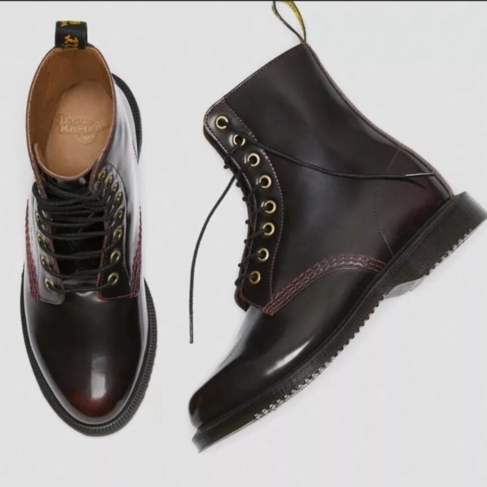New Dr. Martens Elsham Arcadia Cherry Red Boots